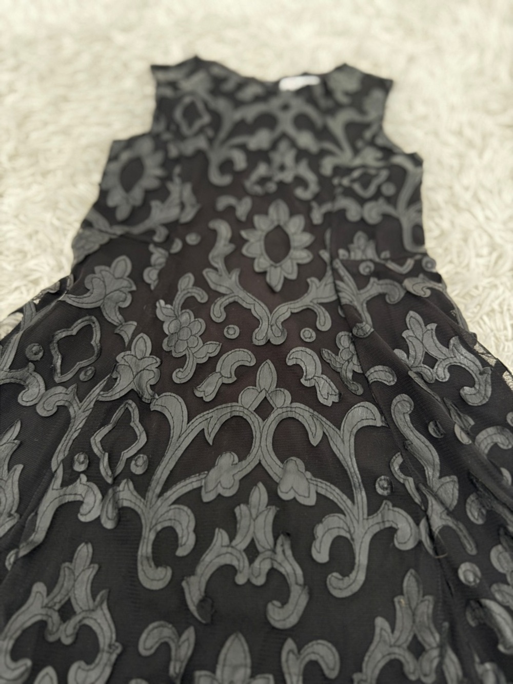 Children’s Place Black Mesh Floral Dress Size 5 Girls - Picture 3 of 4